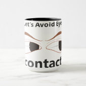 Text sagt, dass der Augenkontakt mit einem zeichne Tasse (Zentrum)