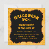 Text: Schwarz/Orange Halloween Ikonisches Muster Einladung (Vorderseite)