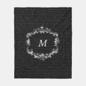 Text-Schwarz-personalisierte Fleece-Decke Janes Fleecedecke (Vorderseite)