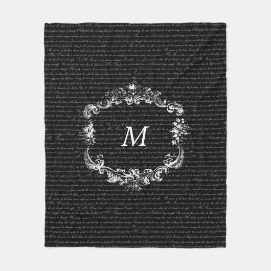 Text-Schwarz-personalisierte Fleece-Decke Janes Fleecedecke (Vorderseite)