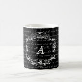 Text-Schwarzweiss-Monogramm-Tasse Janes Austen Kaffeetasse (Mittel)