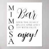 Text-Script-Minimal Mimosa-Bar-Zeichen Poster (Vorne)
