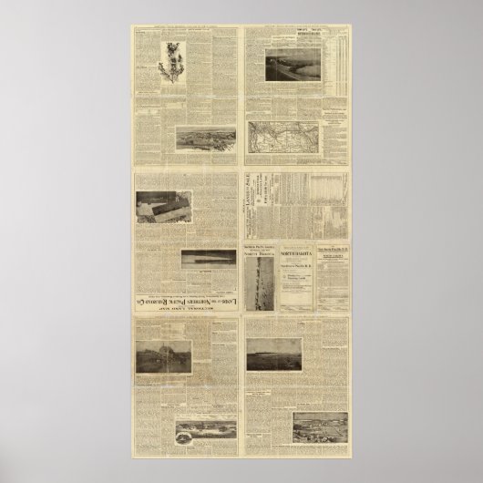 Text Seite der Landbeihilfe Norddakotas Poster (Vorne)