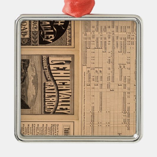 Text-Seite der Lehigh Tal-Eisenbahn Silbernes Ornament (Vorne)