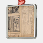 Text-Seite der Lehigh Tal-Eisenbahn Silbernes Ornament (Links)