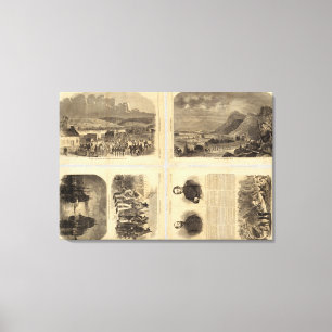 Text-Seiten-Karte der südlichen Staaten Leinwanddruck