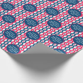 Text Sentiment Red Blue White 4. Juli Diamond Geschenkpapier (Ecke)