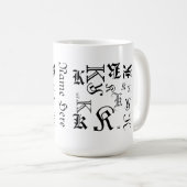 Text-Stil für Monogramm und Namen Kaffeetasse (VorderseiteRechts)