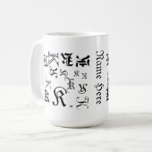 Text-Stil für Monogramm und Namen Kaffeetasse (Vorderseite Links)