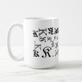 Text-Stil für Monogramm und Namen Kaffeetasse (Links)