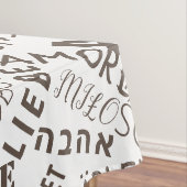 Text-Tablett mit mehrsprachiger Liebe Tischdecke (Beispiel)