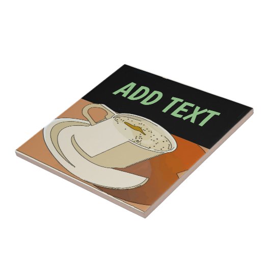 Text-Tasche für Kaffee-Cup Fliese (Seite)