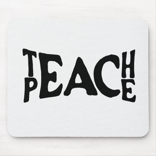 Text "Teach Peace" auf Weiß Mousepad (Vorne)
