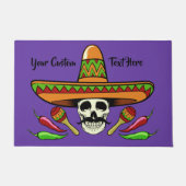 Text- u. Farbtürmatten des mexikanischen Schädels Fußmatte (Vorderseite)