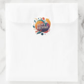 Text- und Bilddesign Runder Aufkleber (Tasche)