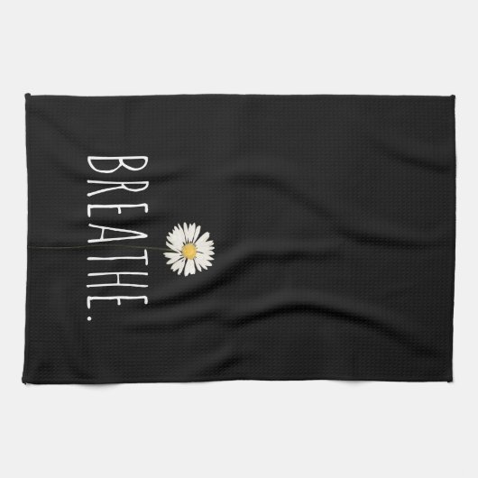 Text und Daisy durchatmen Geschirrtuch (Horizontal)