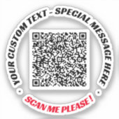 Text und Farbaufkleber für den QR-Scan Aufkleber (Vorderseite)