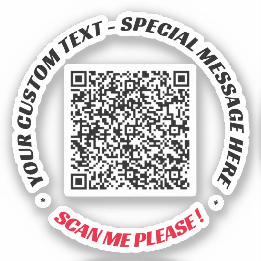 Text und Farbaufkleber für den QR-Scan Aufkleber (Vorderseite)