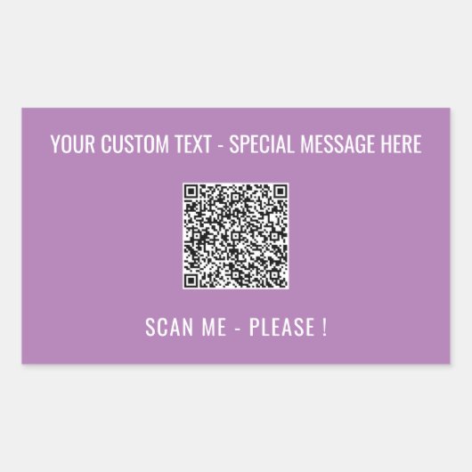 Text und Farbaufkleber für den QR-Scan Rechteckiger Aufkleber (Vorderseite)