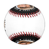 Text und Foto mit Personalisierter und schwarzer B Baseball (Rückseite)