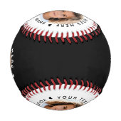 Text und Foto mit Personalisierter und schwarzer B Baseball (Vorderseite)