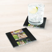 Text und Fotos durch eigene Glasuntersetzer (Schrägansicht)