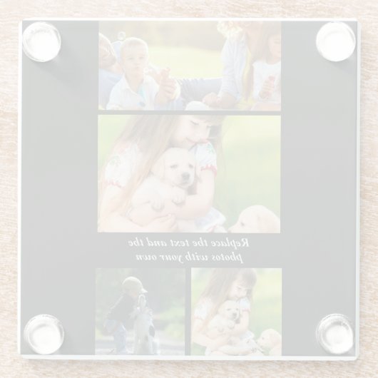 Text und Fotos durch eigene Glasuntersetzer (Rückseite)