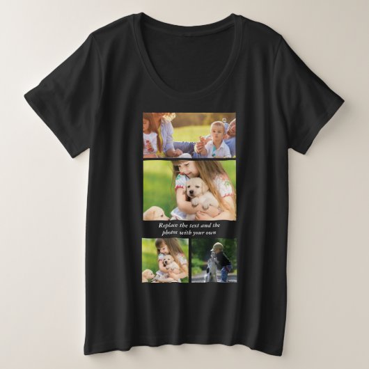 Text und Fotos durch eigene Große Größe T-Shirt (Design vorne)