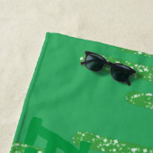 Text und Funkelnd Wave Tropfen grün Personalisiert Strandtuch (Beispiel)