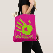 Text und Grafik: Hand an Herz Tasche (Von Nahem)
