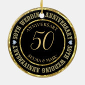 Text und Herz von Gold-Glitzer Keramik Ornament (Hinten)