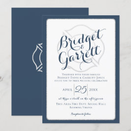 Text und Monogramm des Branddesigners Einladung