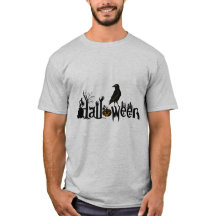 Text- und Schwarzweißkeil-Halloween-Illustration