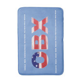 Text und Städte der OBX-Flagge Badematte (Vorderseite Vertikal)