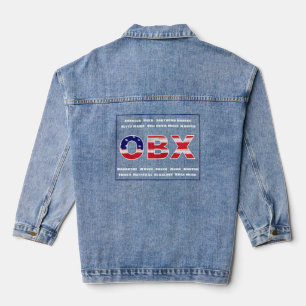 Text und Städte der OBX-Flagge Jeansjacke