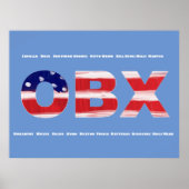 Text und Städte der OBX-Flagge Poster (Vorne)