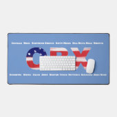 Text und Städte der OBX-Flagge Schreibtischunterlage (Tastatur & Maus)