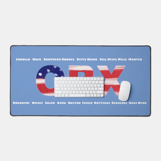 Text und Städte der OBX-Flagge Schreibtischunterlage (Tastatur & Maus)