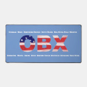 Text und Städte der OBX-Flagge Schreibtischunterlage (Vorderseite)