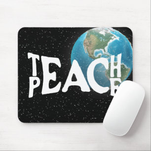 Text und Sterne "Teach Peace" Mousepad