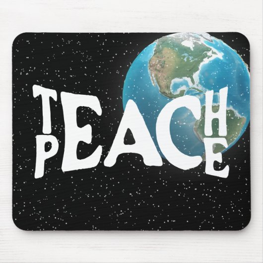 Text und Sterne "Teach Peace" Mousepad (Vorne)