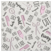 Text und Tools der Haarstilistik Pink2 ID749 Stoff (Muster)