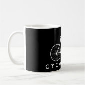 Text und weißes Fahrrad von CYCOLOGIST Kaffeetasse (Links)
