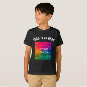 Text Upload Photo Template Boys Kids Modern _1 T-Shirt (Vorne ganz)