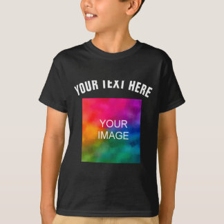 Text Upload Photo Template Boys Kids Modern _1  T-Shirt