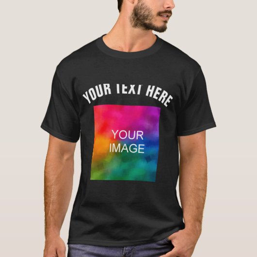 Text Upload Photo Template Boys Kids Modern _1 T-Shirt (Vorderseite)