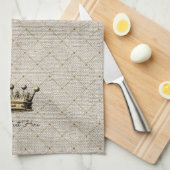 TEXT Vintag Gold Crown Royal Queen King Geschirrtuch (Viertel Falte)
