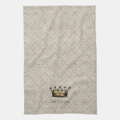 TEXT Vintag Gold Crown Royal Queen King Geschirrtuch (Vertikal)