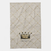 TEXT Vintag Gold Crown Royal Queen King Geschirrtuch (Vertikal)