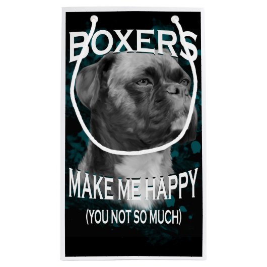 Text von Boxer Dog Animal Liebhaber Kleine Geschenktüte (Rückseite)